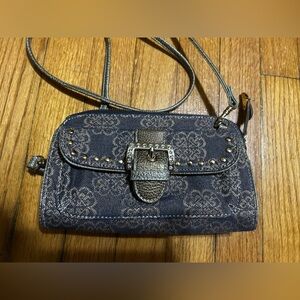 Kathy Van Zeeland Clutch Wallet Studded Metallic Crossbody  Party Feminine Y2K